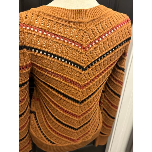 EVEREVE Sawyer Sweater Women's XS Brown Chevron Stripe EUC - Picture 5 of 10